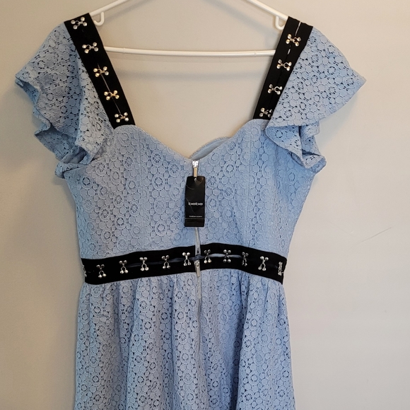 NWT blue bebe Lavine crochet lace dress - Picture 16 of 16